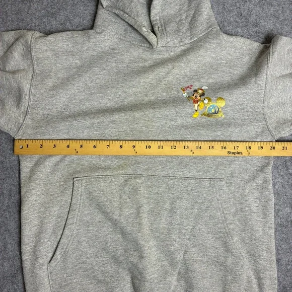 Disney World 50th Anniversary Mickey Mouse Hoodie Mens Small Gray Pullover - Picture 6 of 9
